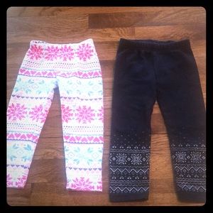 2 Pair Fleece Lined Pants, 2T